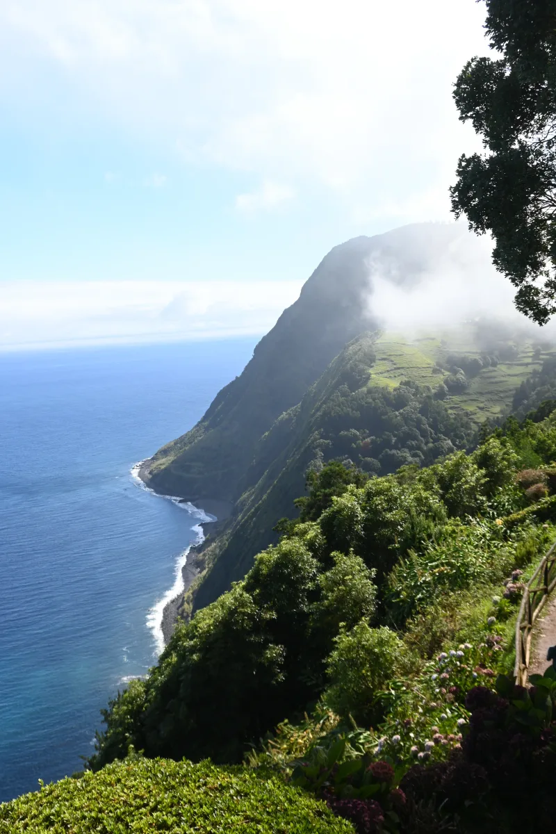 Mist over a coastal cliff