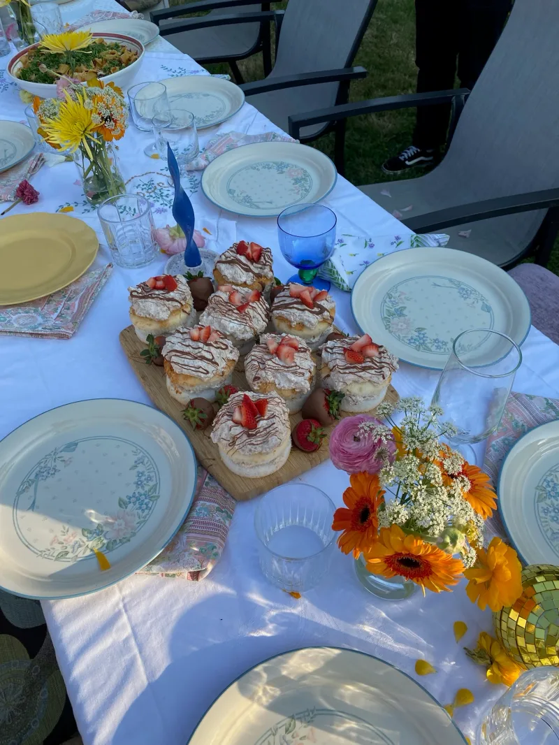 An inviting table set for dinner
